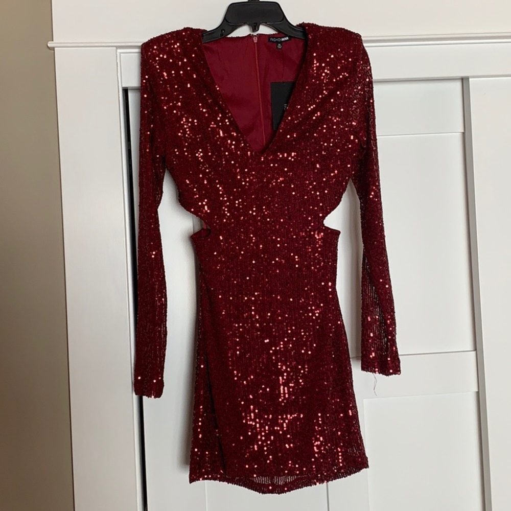 Text You Later Sequin Mini Dress- size XL